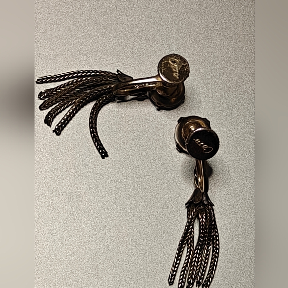 Vintage Coro Foxtail Tassel Earrings - Picture 7 of 8